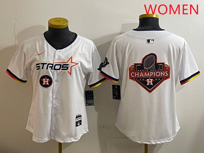 Women Houston Astros Blank White three generations Joint Name Nike 2025 MLB Jersey style 25